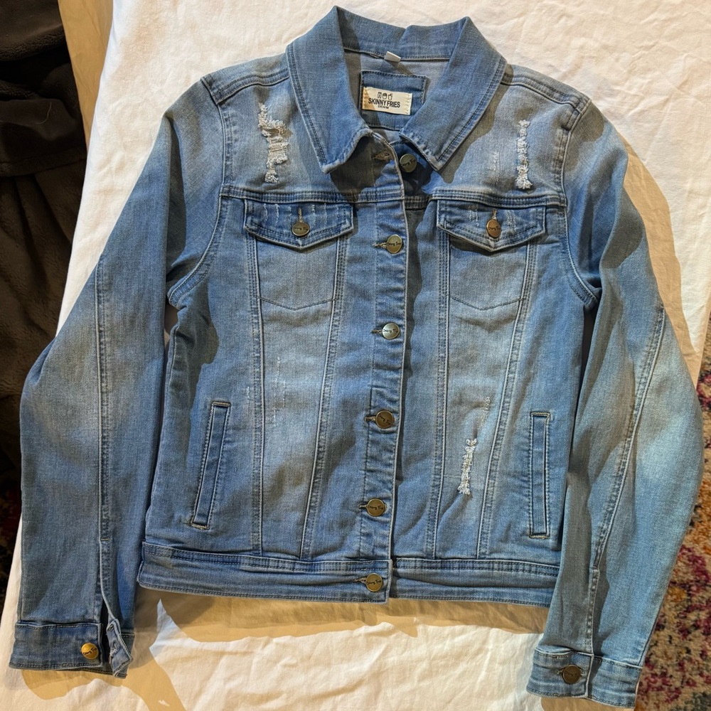 Women's Blue Denim Jacket - Skinny Fries